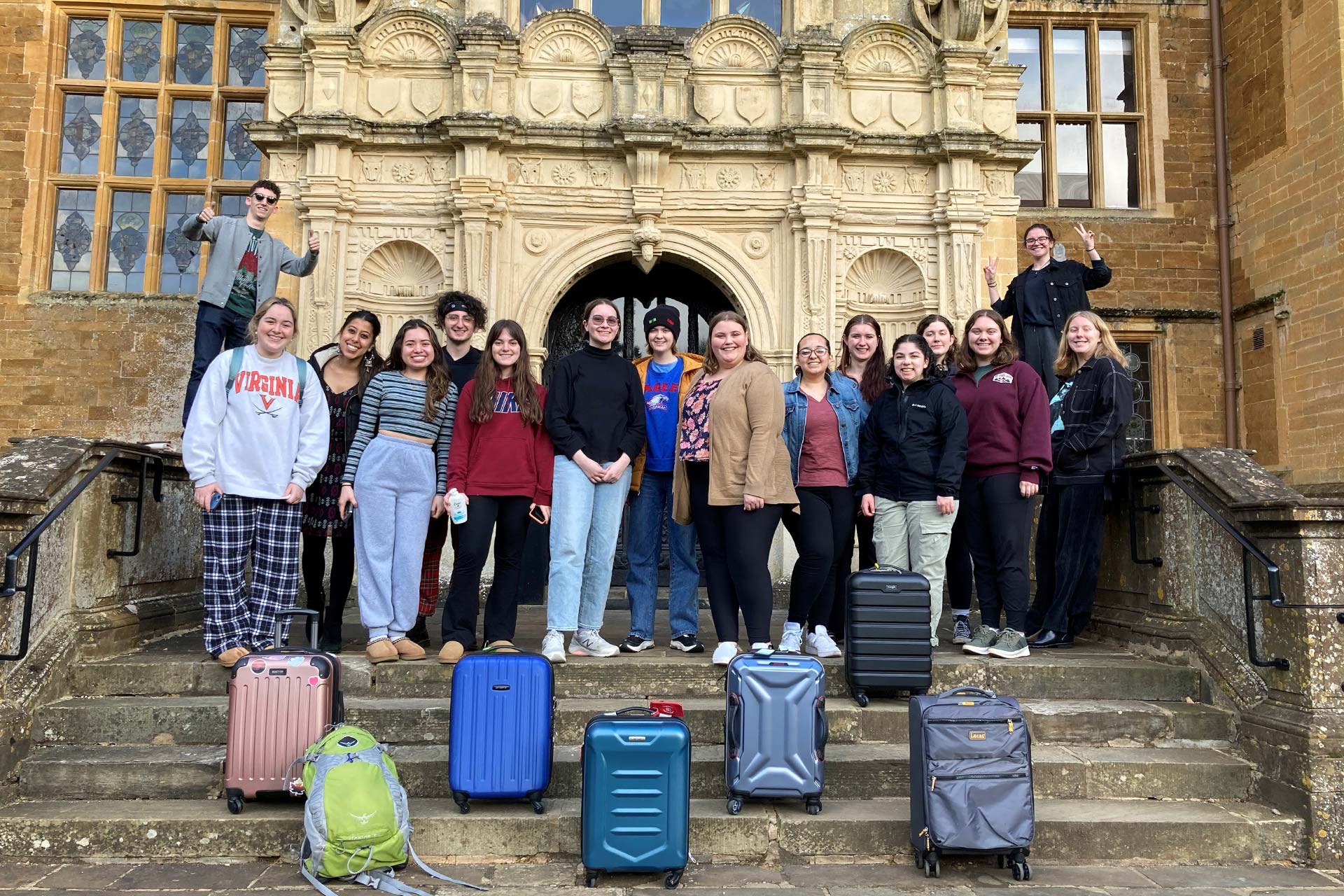 suitcases on porch